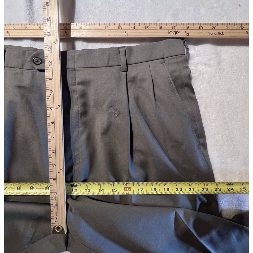 Vtg Hart Schaffner Marx Premium Classic 42-44L 35x30 Olive Green Gray Suit Note - Picture 13 of 16
